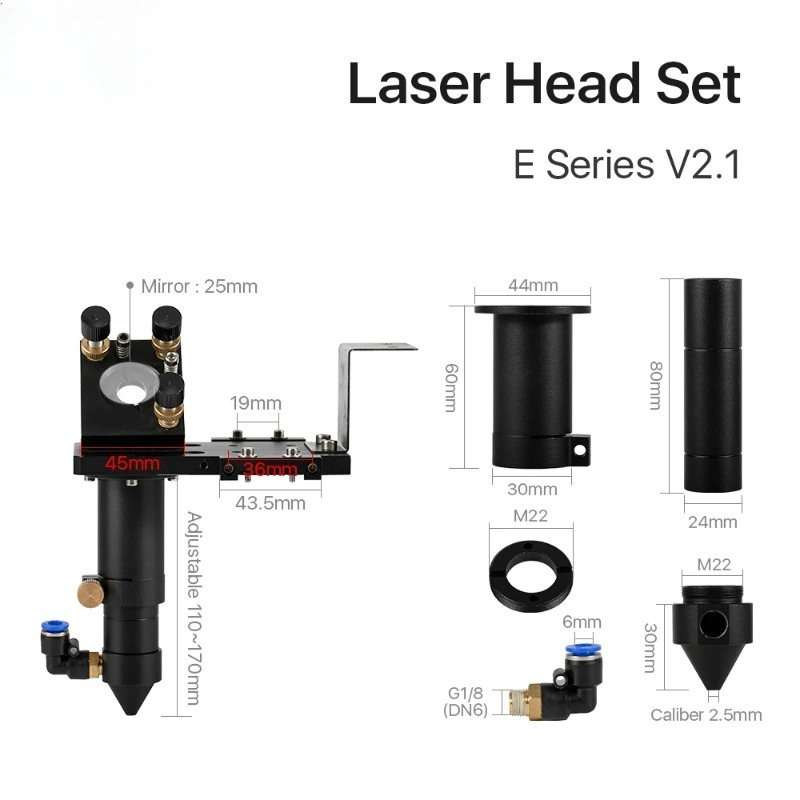 Co2 Laser Mirror - Set Testa CO2 Serie E Cloudray