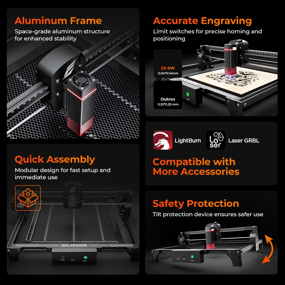 ELIDOR Z6 6W Incisore e macchi - Industrial Laser Cutter recensione e prezzo